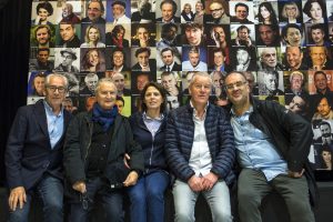Gérard Camy (président de Cannes Cinéma), Daniel prévost, et sa compagne, Pierre de Gardebosc (programmateur) et Laurent Delmas (critique cinéma) à l'exposition des 30 ans - RCC 2017
crédit : Patrice Terraz